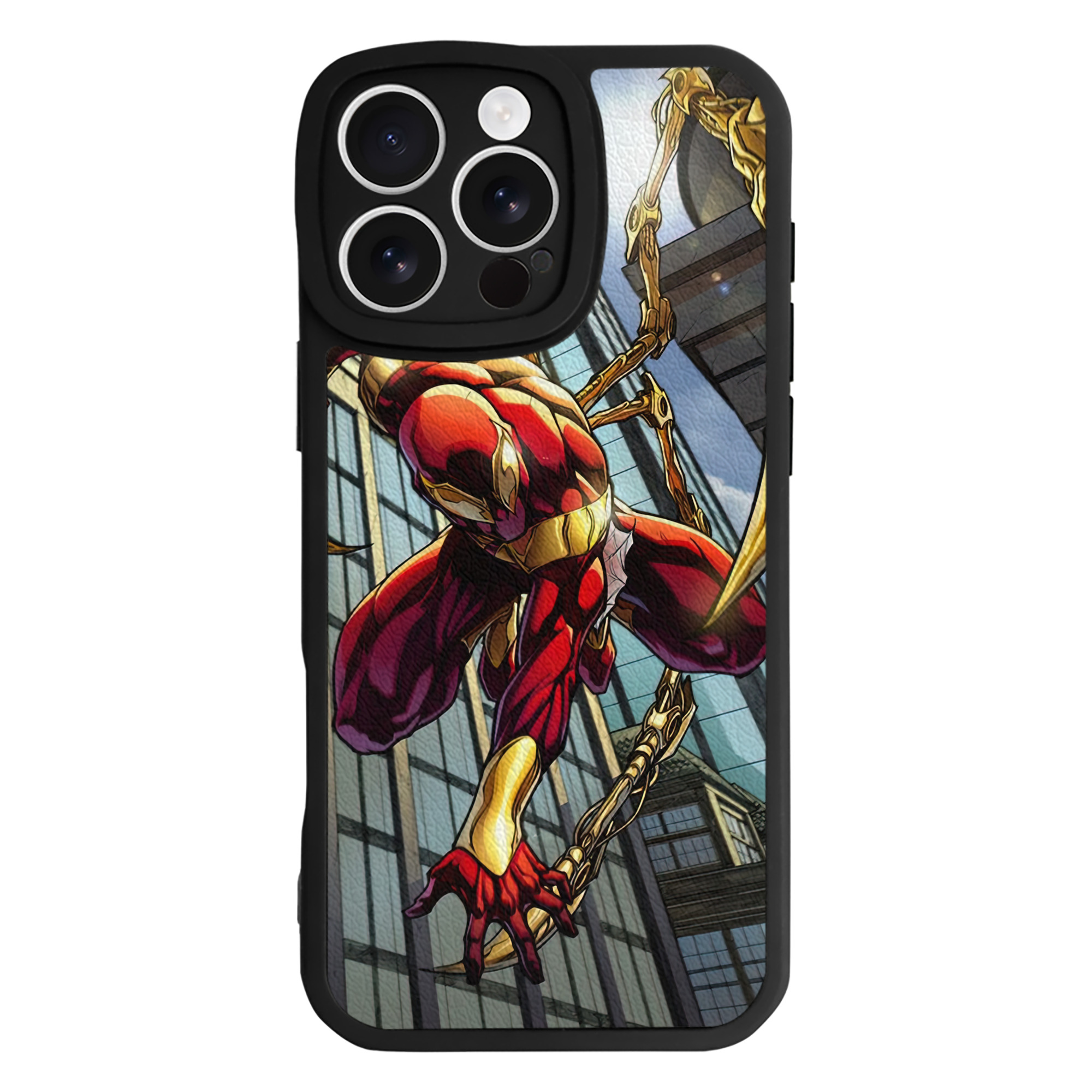 （画像用） Spider Man スパイダーマン 【iPhone 16シリーズ対応】シリコンスマホケース（レザー調） 材質：シリコン